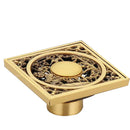 GobekUsa Antique Brass Shower Floor Drain 10cm Square Waste Strainer Cover Grate