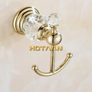 GobekUsa Gold Crystal Robe Hook Towel Rack for Elegant Bathroom Decor