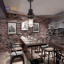 GobekUsa Edison Loft Iron Glass Wood Ceiling Fan with LED Light for Foyer Bedroom