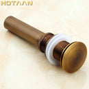 GobekUsa Brass Pop Up Sink Drain - Antique Brass Gold Black Bathroom Basin Waste