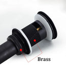 GobekUsa Brass Black Pop Up Drain Stopper with Overflow for Vessel Sink