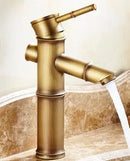 GobekUsa Antique Brass Bamboo Single Handle Basin Faucet