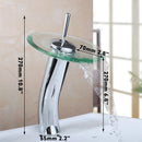 GobekUsa Glass Waterfall Faucet Chrome Brass Mixer for Bathroom Sink