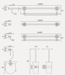 GobekUsa Bathroom Accessories Set: Gold Finish Paper Holder, Towel Bar, Soap Holder, Towel Rack & More