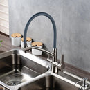 GobekUsa Dual Spout Dual Handles Kitchen Faucet with Hot and Cold Mixer for Pure Water