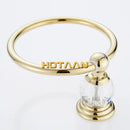GobekUsa Golden Crystal Towel Ring Wall Mounted Bathroom Rack