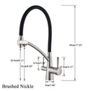 GobekUsa Dual Spout Kitchen Faucet with Water Purification and Flexible Rotation