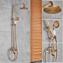 GobekUsa Dual Handle Shower Faucet Set with 8" Rainfall Head and Handshower