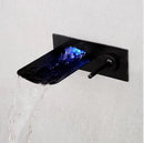 GobekUsa LED Waterfall Wall Mount Bath Faucet with Temperature Control