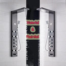 GobekUsa Black Massage Jets Rain Shower Column Thermostatic Mixer Shower Panel