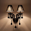 GobekUsa Crystal Wall Lamp with Candle LED E14 Bulbs in Black