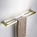 GobekUsa Brushed Gold Bathroom Hardware Set: Towel Rack, Paper Holder, Toilet Brush Holder, Hooks