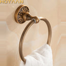 GobekUsa Antique Brass Wall-Mounted Round Towel Holder - Classic Bathroom Accessories