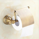 GobekUsa Copper Carved Bathroom Accessories Set: Towel Shelf, Towel Bar, Paper Holder, Cloth Hook
