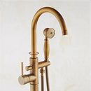 GobekUsa Antique Brass Tub Faucet Swivel Spout Filler Hot Cold Mixer Tap