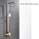 GobekUsa Brushed Gold Rain Shower Bath Faucet Wall Mounted - Shower Set Mixer