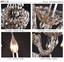 GobekUsa Clear Crystal Wall Lamp with LED Bulbs for Luxury Bedside Lighting