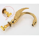 GobekUsa Golden Swan Basin Faucet Double Handle Hot Cold Mixer Tap for Bathroom