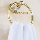 GobekUsa Golden Crystal Towel Ring Wall Mounted Bathroom Rack