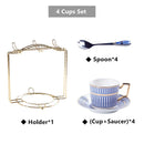 GobekUsa Gold Porcelain Coffee & Tea Set - Luxury Bone China Porcelain Coffeeware
