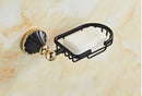 GobekUsa Gold Black Bathroom Accessories Set, Towel Bar, Toilet Brush Holder, Paper Holder