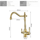 GobekUsa Gold Kitchen Faucet with 360 Rotation, Cold/Hot Mixer Tap & Water Purification