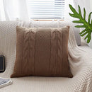 GobekUsa Double Cable Knit Cushion Cover in 5 Soft Colors, 45cm x 45cm