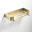 GobekUsa Bath Set: Towel Rack, Corner Shelf, Paper Holder, Mixer Faucet - Brushed Matt Gold