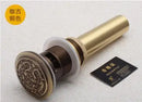 GobekUsa Brass Bathroom Sink Push-down Pop Up Drain - High Quality Lavatory Faucet Accessories