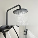 GobekUsa Black Brass Wall Mounted Bathtub Faucet Set - Rain Shower Head, Handheld, Square