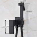GobekUsa Brass Bidet Faucet: Cold Hot Water Mixer, Square Shower Sprayer Head, Toilet Tap