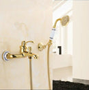 GobekUsa Golden Rain Shower Faucet Set for Bath and Bathtub