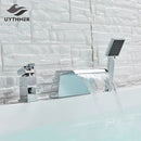 GobekUsa Brass Bathroom Faucet Swivel Spout Vessel Sink Mixer Tap Hot Cold Water