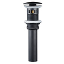 GobekUsa Brass Black Pop Up Drain Stopper with Overflow for Vessel Sink