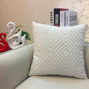 GobekUsa Geometric Chenille Flocking Cushion Cover in Grey Yellow Purple Red, 45x45cm/30x50cm