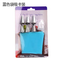 GobekUsa 8pc Silicone Piping Bag & 6pc Nozzle Set for Cake Decorating