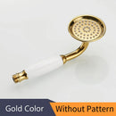 GobekUsa Antique Brass Hand Held Shower with Luxury Ceramics - Round Rainfall Faucet