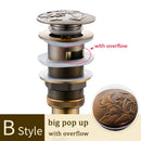 GobekUsa Brass Bathroom Sink Pop Up Drain for Lavatory Basin - HJ-0618F