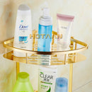 GobekUsa Gold Aluminum Shower Shelf Basket Double Layer Holder Fashion YT-7026