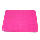 GobekUsa Silicone Heart-Shaped Macaron Baking Mat 42-Cavity Cookie Mold