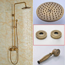 GobekUsa Brass Rainfall Shower Faucet Set with Handshower