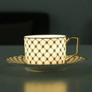 GobekUsa 3-Piece Bone China Coffee Set 200ml Nordic Gold Porcelain Tea Cup