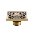 GobekUsa Antique Brass Shower Floor Drain 10cm Square Waste Strainer Cover Grate