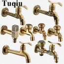 GobekUsa Dragon Carved Antique Brass Garden Bibcocks Single Cold Tap for Outdoor ★
