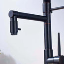 GobekUsa Black Bronze Dual Spout Kitchen Faucet with Pull Down Sprayer