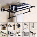 GobekUsa Black Porcelain Brass Bathroom Accessories Set