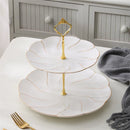 GobekUsa Gold Inlay Bone China Fruit Plates Snack Dishes Cake Plate Candy Dish