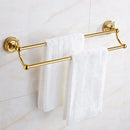 GobekUsa Brass Gold Bathroom Hardware Set: Towel Rack, Paper Holder, Toilet Brush, Hooks, Towel Ring