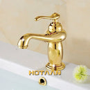 GobekUsa Gold Brass Bathroom Basin Faucet with Ceramic Mixer Tap