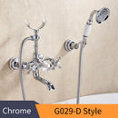 GobekUsa Gold Brass Wall Mounted Bathtub Faucet with Hand Held Shower Kit